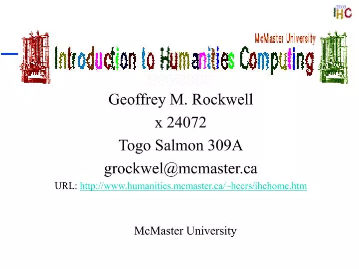 introduction to humanities computing