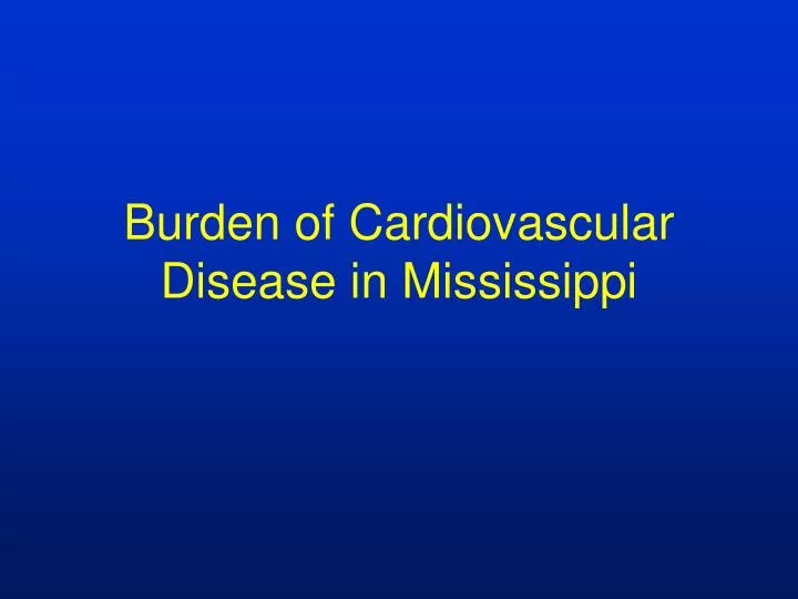 burden of cardiovascular disease in mississippi