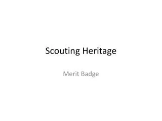 Scouting Heritage