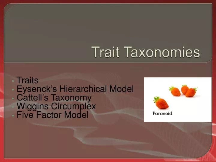 trait taxonomies