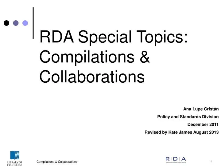 rda special topics compilations collaborations