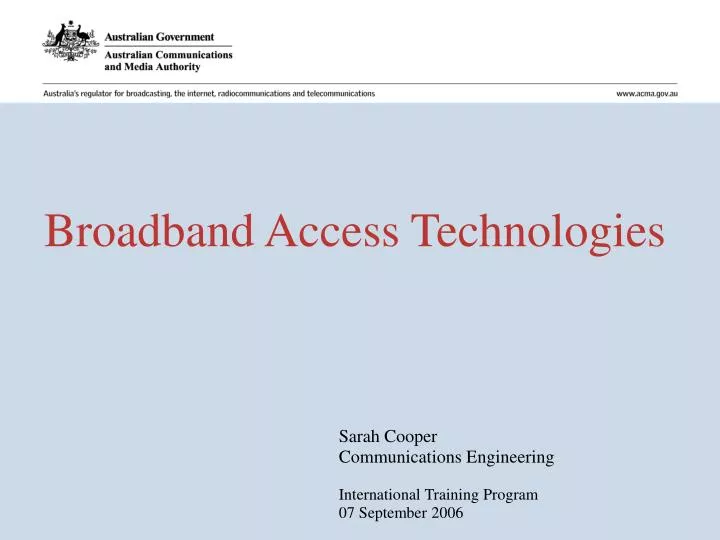 broadband access technologies