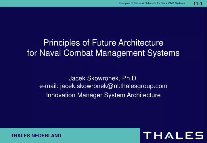 principles of future architecture for naval combat management systems