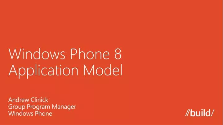 windows phone 8 application model