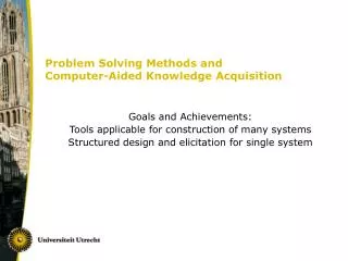 Problem Solving Methods and Computer-Aided Knowledge Acquisition