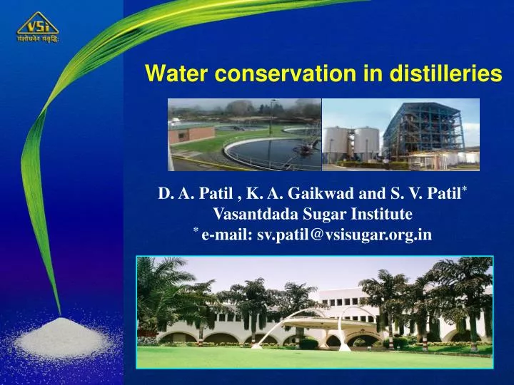 water conservation in distilleries