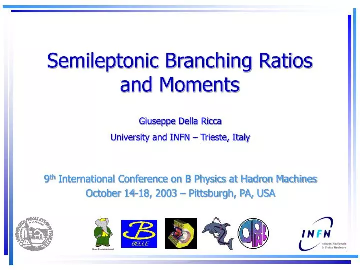 semileptonic branching ratios and moments