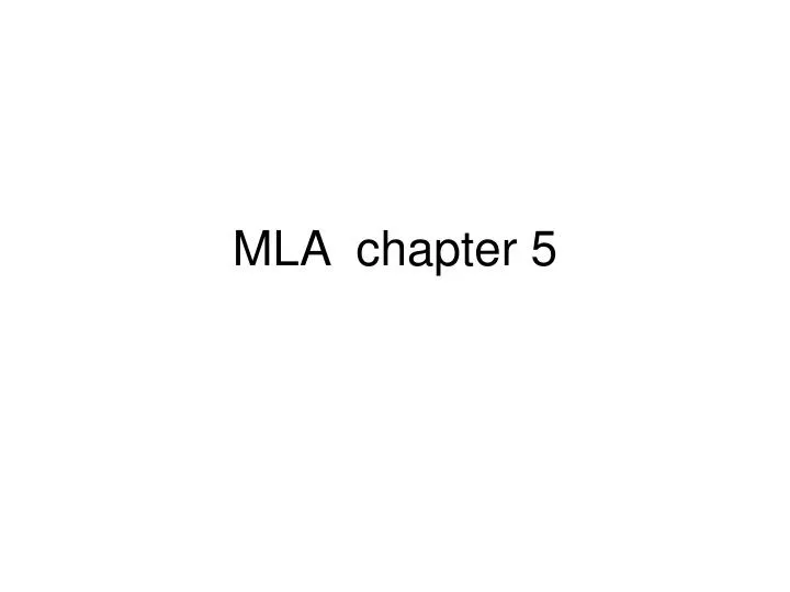 mla chapter 5