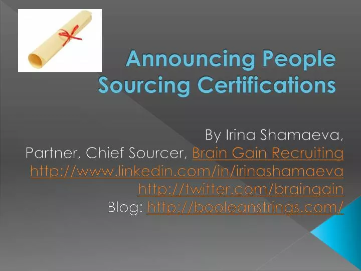 announcing people sourcing certifications