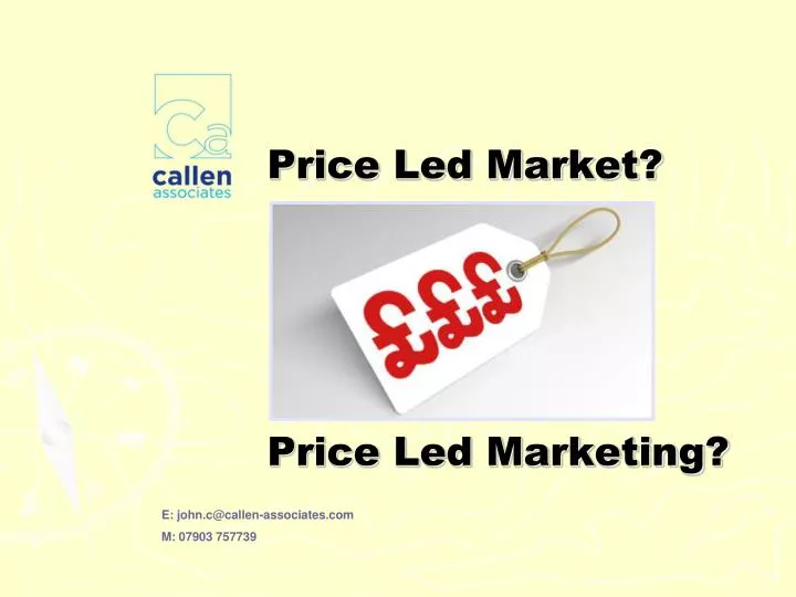 price led market price led marketing