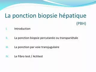 la ponction biopsie h patique