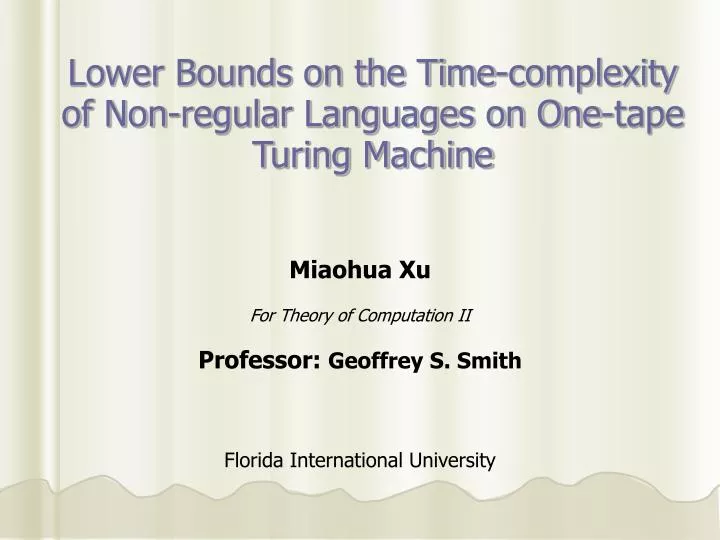 lower bounds on the time complexity of non regular languages on one tape turing machine