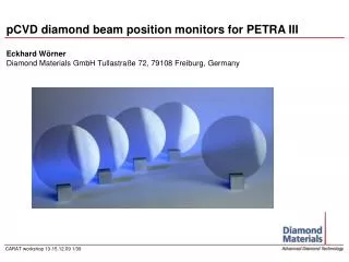 pCVD diamond beam position monitors for PETRA III