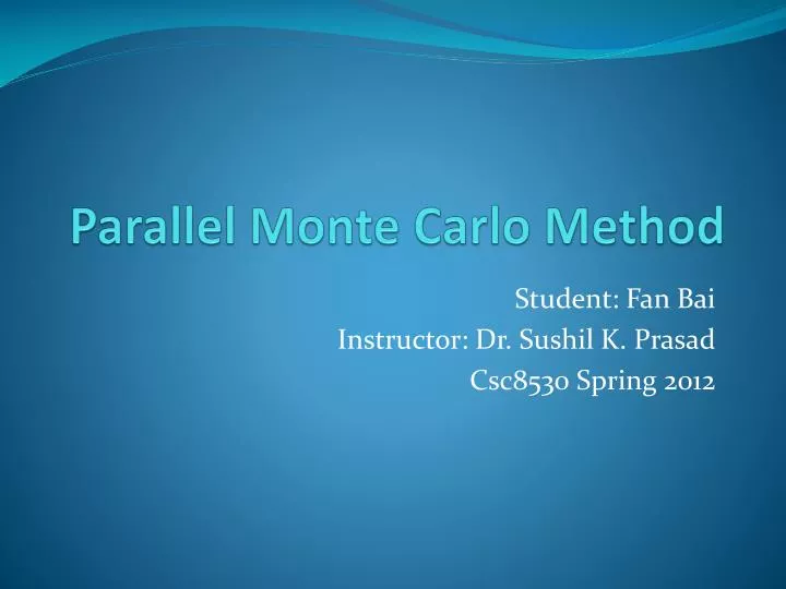 parallel monte carlo method