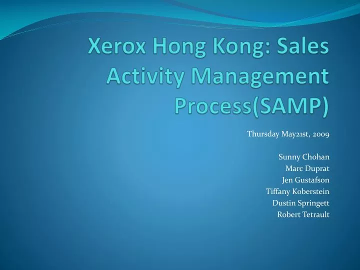 xerox hong kong sales activity management process samp