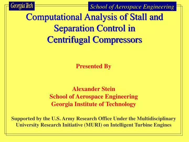 computational analysis of stall and separation control in centrifugal compressors