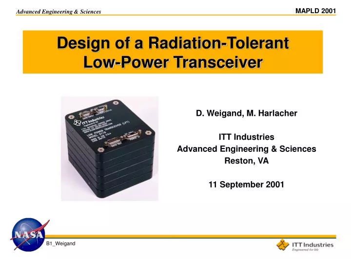 design of a radiation tolerant low power transceiver