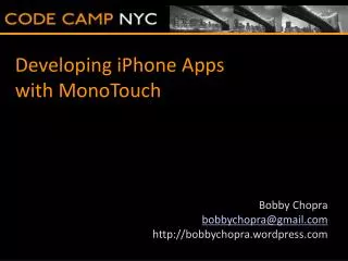 Developing iPhone Apps with MonoTouch