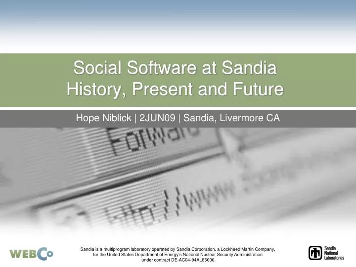 social software at sandia history present and future