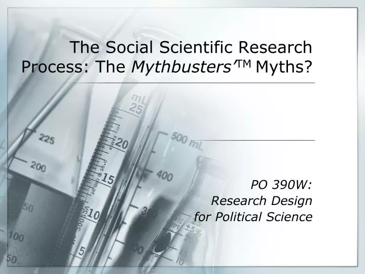 the social scientific research process the mythbusters tm myths