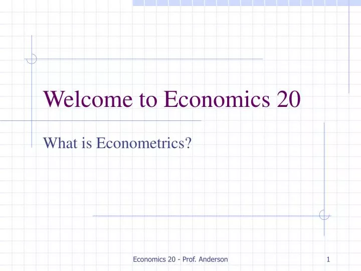 welcome to economics 20