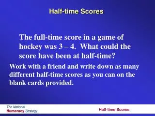 Half-time Scores