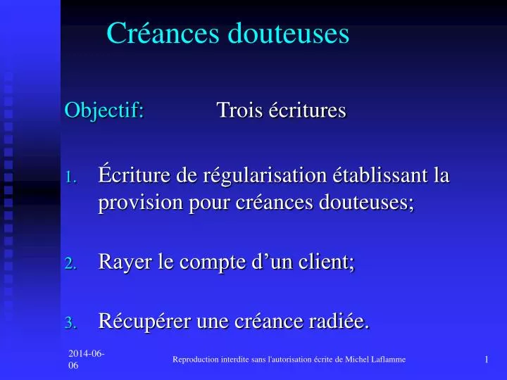 cr ances douteuses