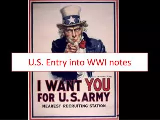 U.S. Entry into WWI notes
