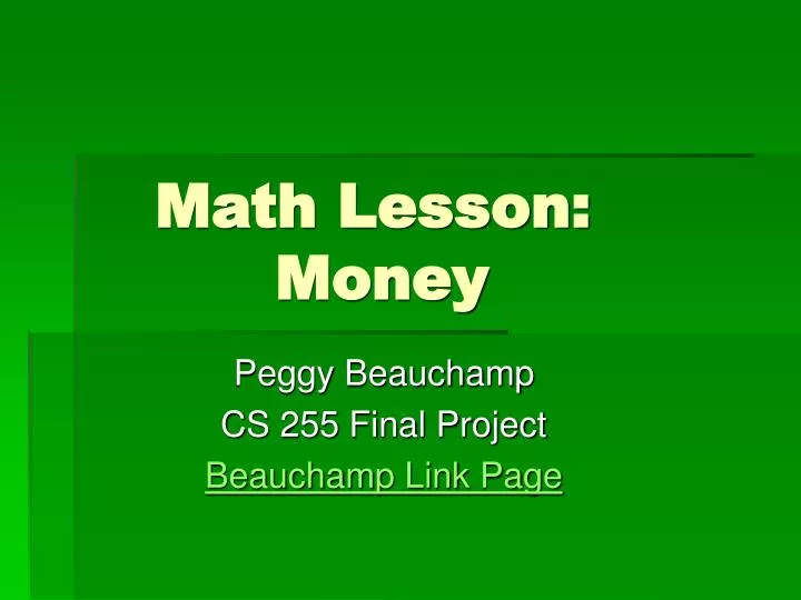 math lesson money