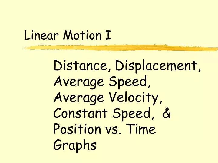 linear motion i