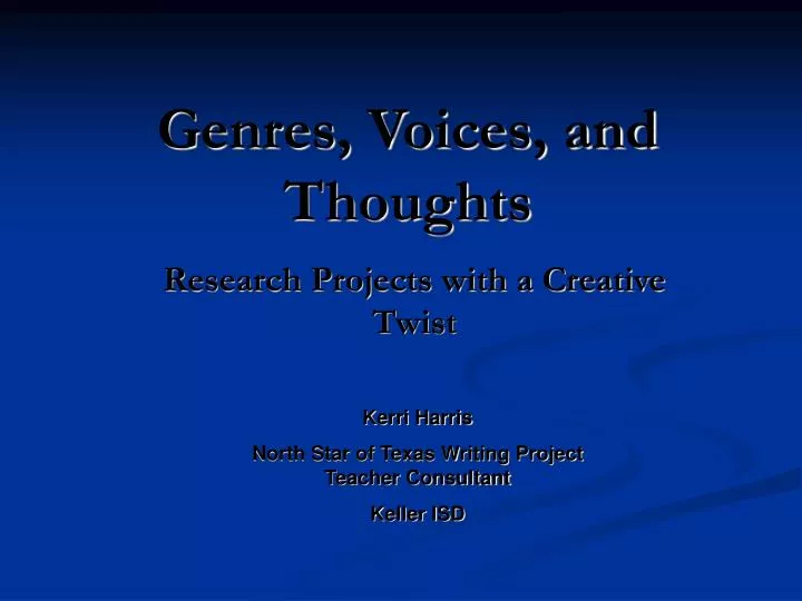 genres voices and thoughts
