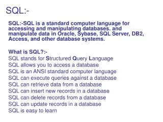 SQL:-