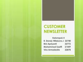 customer newsletter