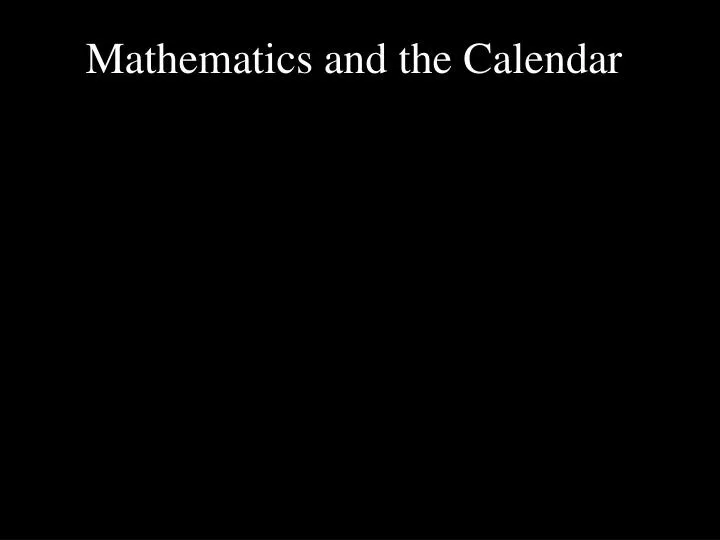 mathematics and the calendar