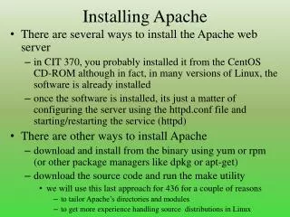 Installing Apache