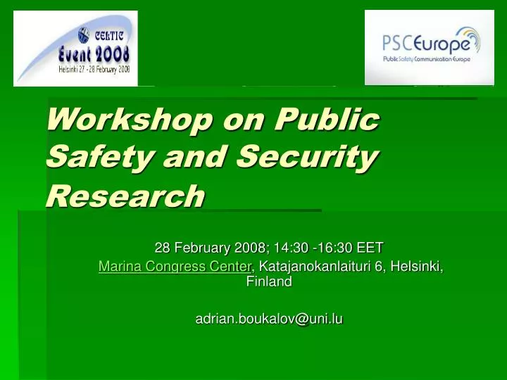 workshop on public safety and security research