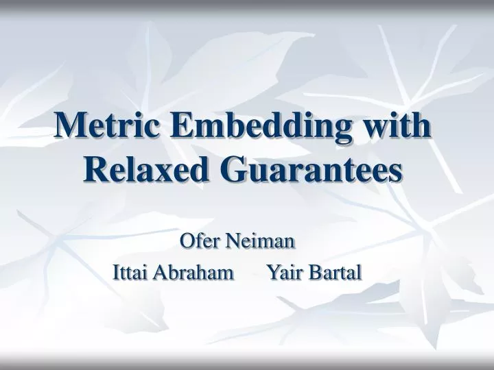metric embedding with relaxed guarantees