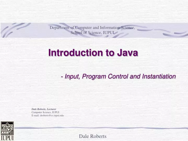 introduction to java input program control and instantiation