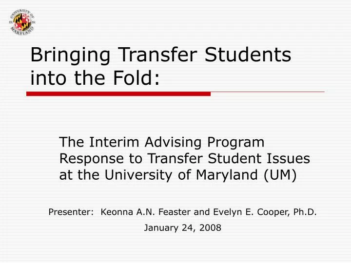 bringing transfer students into the fold