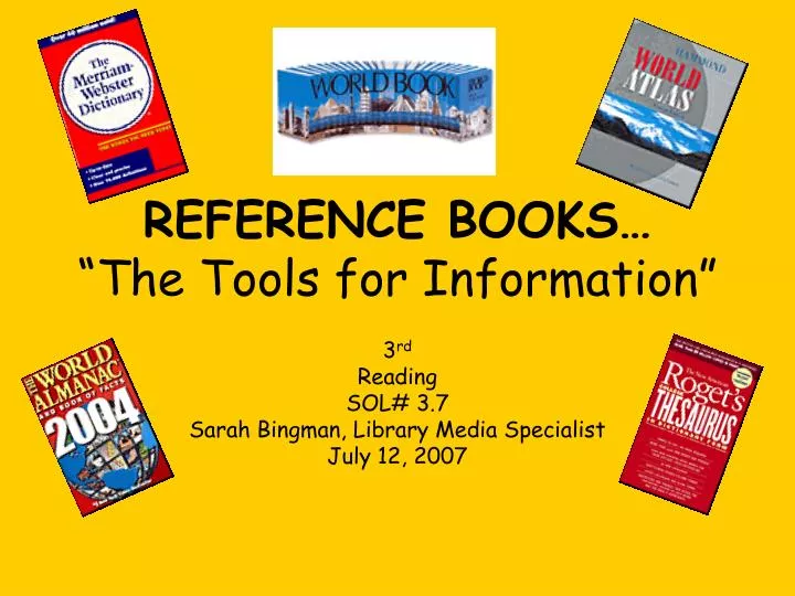 reference books the tools for information
