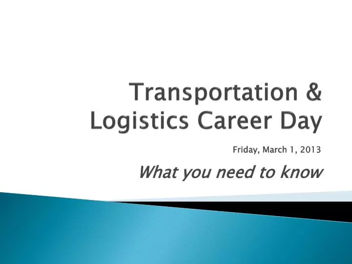 transportation logistics career day