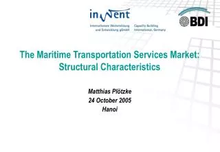 The Maritime Transportation Services Market: Structural Characteristics