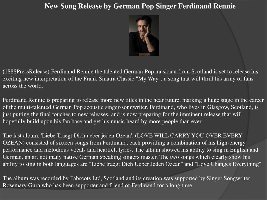 Ppt New Song Release By German Pop Singer Ferdinand Rennie Powerpoint Presentation Id 114975