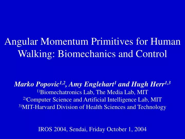 angular momentum primitives for human walking biomechanics and control