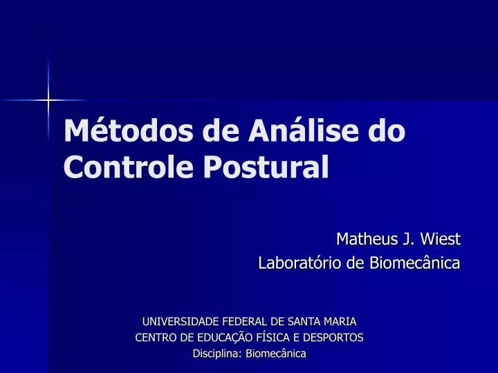 m todos de an lise do controle postural