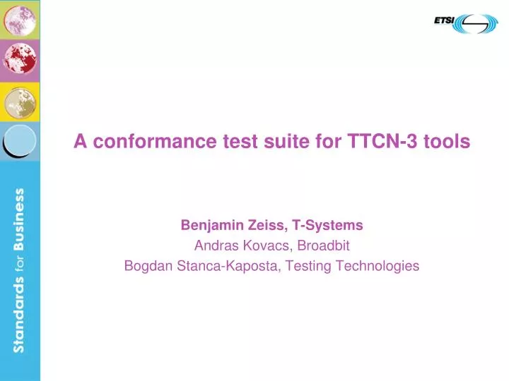 a conformance test suite for ttcn 3 tools