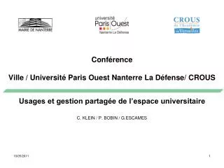 conf rence ville universit paris ouest nanterre la d fense crous