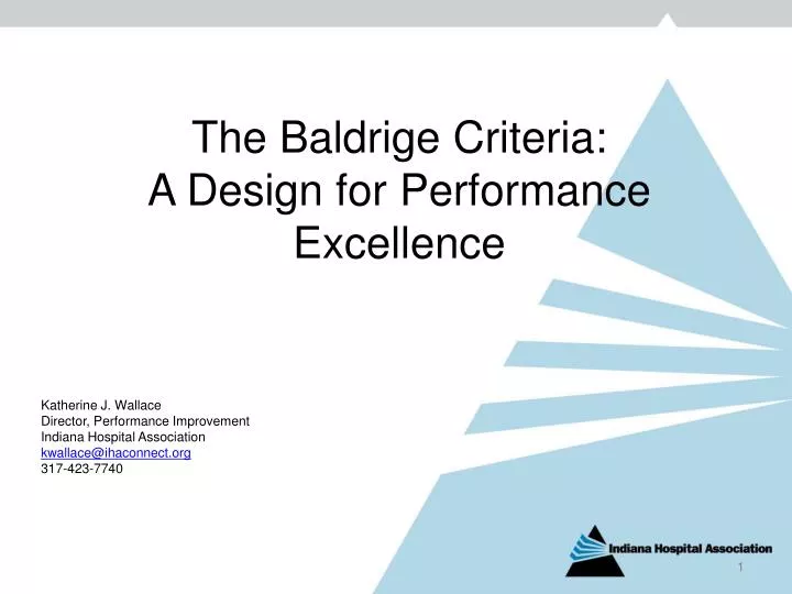 the baldrige criteria a design for performance excellence