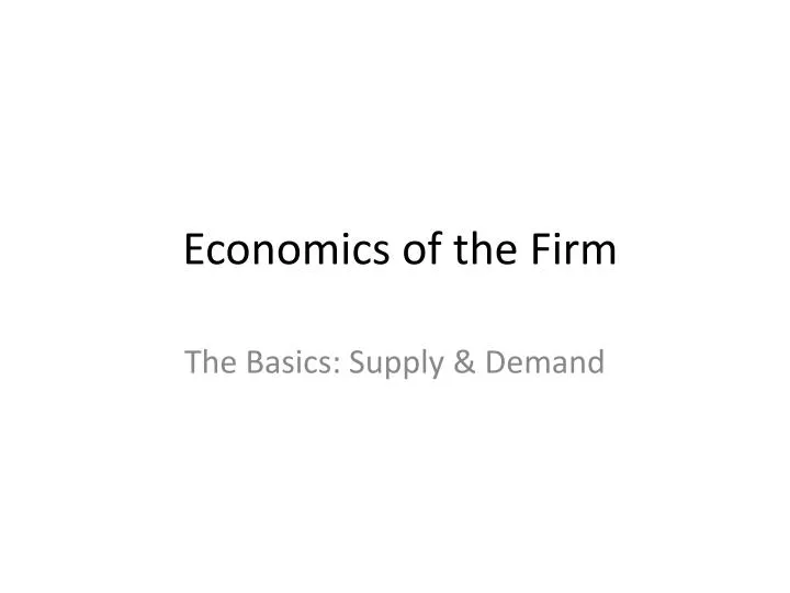 economics of the firm