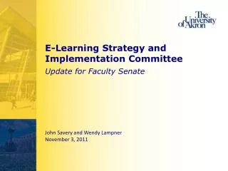 E-Learning Strategy and Implementation Committee